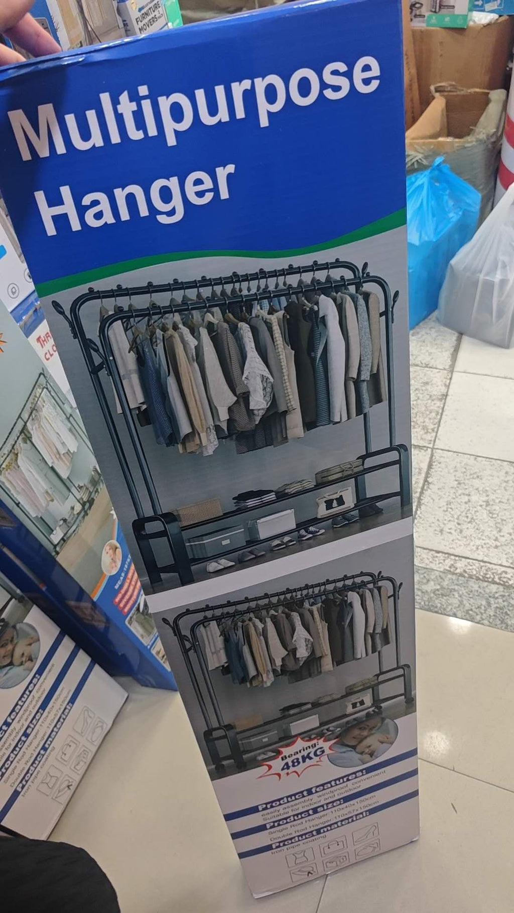 Clothes Stand for Home Use Simple Floor Standing Clothes Rack for Balcony Laundry Drying Rod for Bedroom Storage Indoor