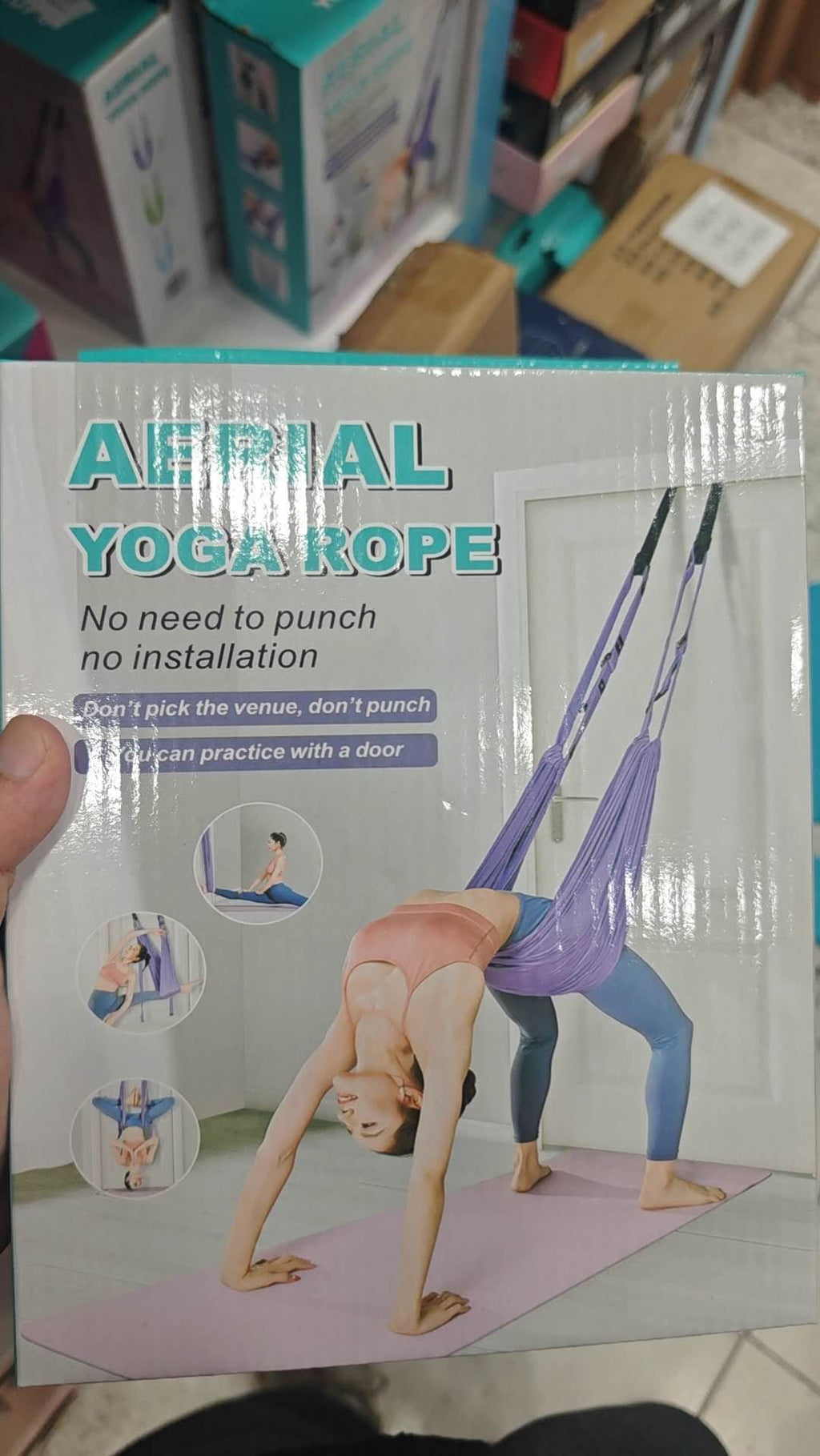 Advanced Purple Aerial Yoga Rope - Professional Home Yoga Assistant, Luxury Fitness Gear, Single Piece