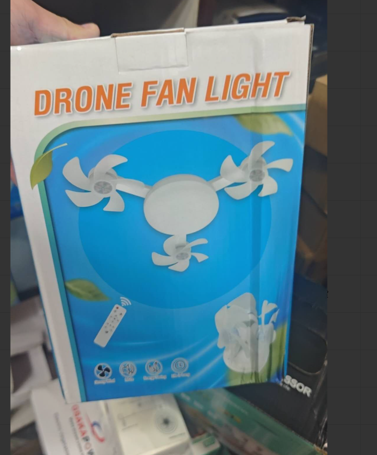 Unmanned Aerial Vehicle Silent Ceiling Fan Light Remote Control Dimming Multi-color LED Living Room Bedroom Ceiling Fan Light