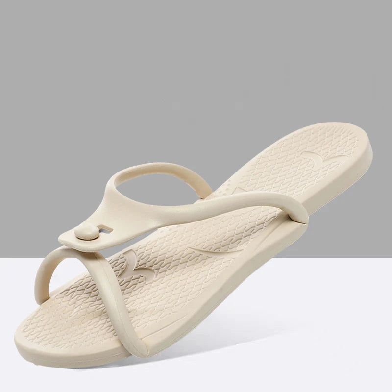Summer Women Folding Slippers Adults Portable Trip Travel Sandals Couples Indoor Soft Slides Men Beach Non-slip EVA Shoes size47
