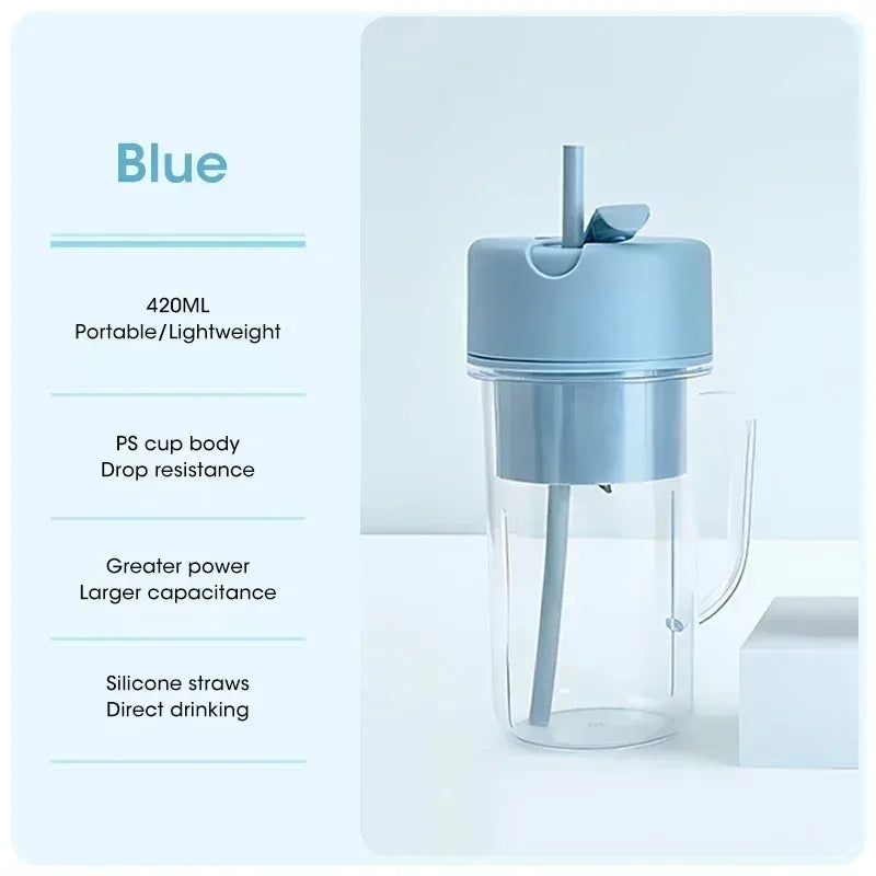 Portable USB Rechargeable Electric Juicer Cup 300ml with Straw for Smoothies and Shakes at Home Outdoor Office