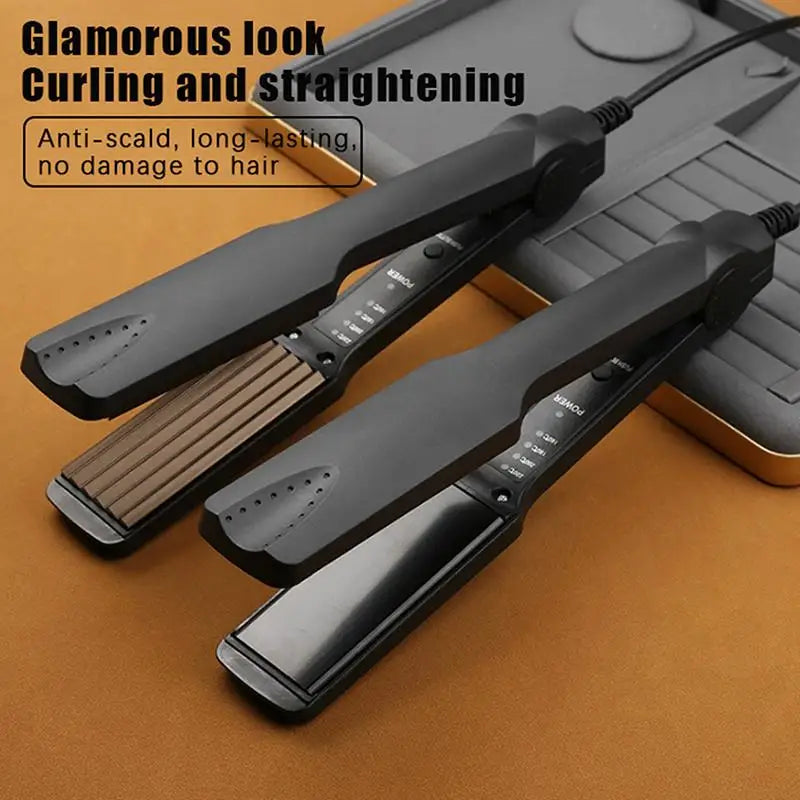 SU Hair Straightening Irons Dual Use Fast Warm-up Thermal Professional Ceramic Heating Plate For Straightening Curling Air Bangs
