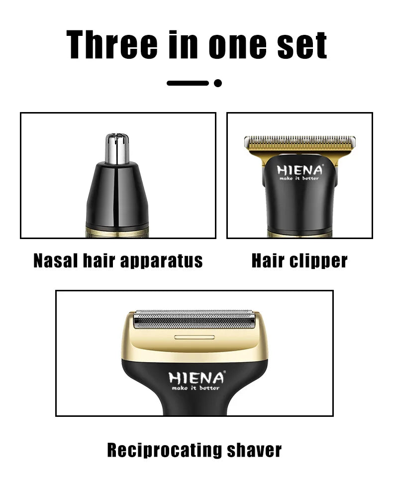3 In 1 Hair Clipper Portable Cordless Hair Beard Shavers For Men Electric Nose Hair Beard Shaving Razor Set Hair Cutters