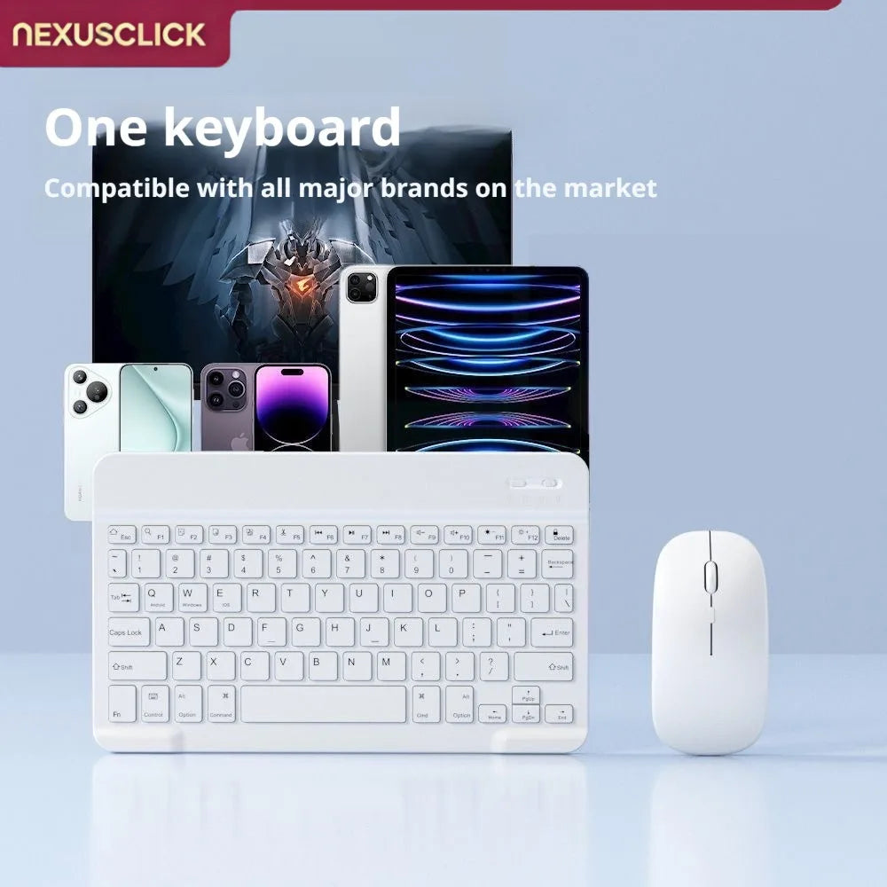 NexusClick Bluetooth Keyboard and Mouse For iPad Xiaomi Samsung Huawei Phone,Slim Mini Wireless Keyboard For Android IOS Windows