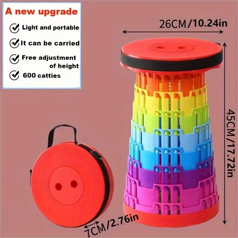 An upgraded portable folding stool，NewPPMaterial，More Sturdy and Durable Folding Stool Retractable Stool,Suitable fish