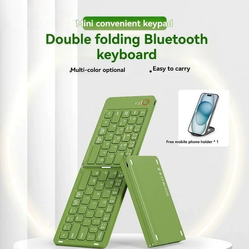 Mini Foldable Wireless Keyboard Slim Portable Bluetooth Keyboard Rechargeable Folding Keyboard For IOS Windows Android