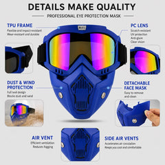 Dustproof Motocross Glasses Adjustable Motorcycle Goggles Breathable Full Face Protective Motorbike Dirt Bike Off-road Mask