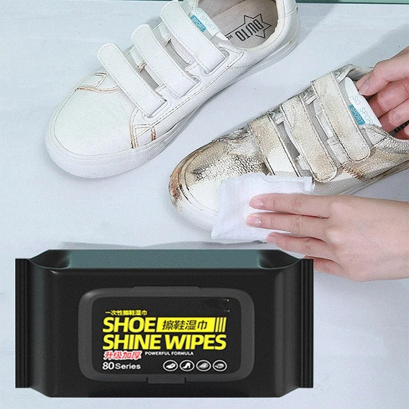 80PCS Sneakers Cleaner Shoes Cleaner Portable Disposable Powerful Cleaning Wipes Shoe Wipes Cloth Work on White Shoes