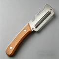 Stainless steel peeler with wooden handle for peeling and slicing fruits and vegetables | Durable and smooth operation