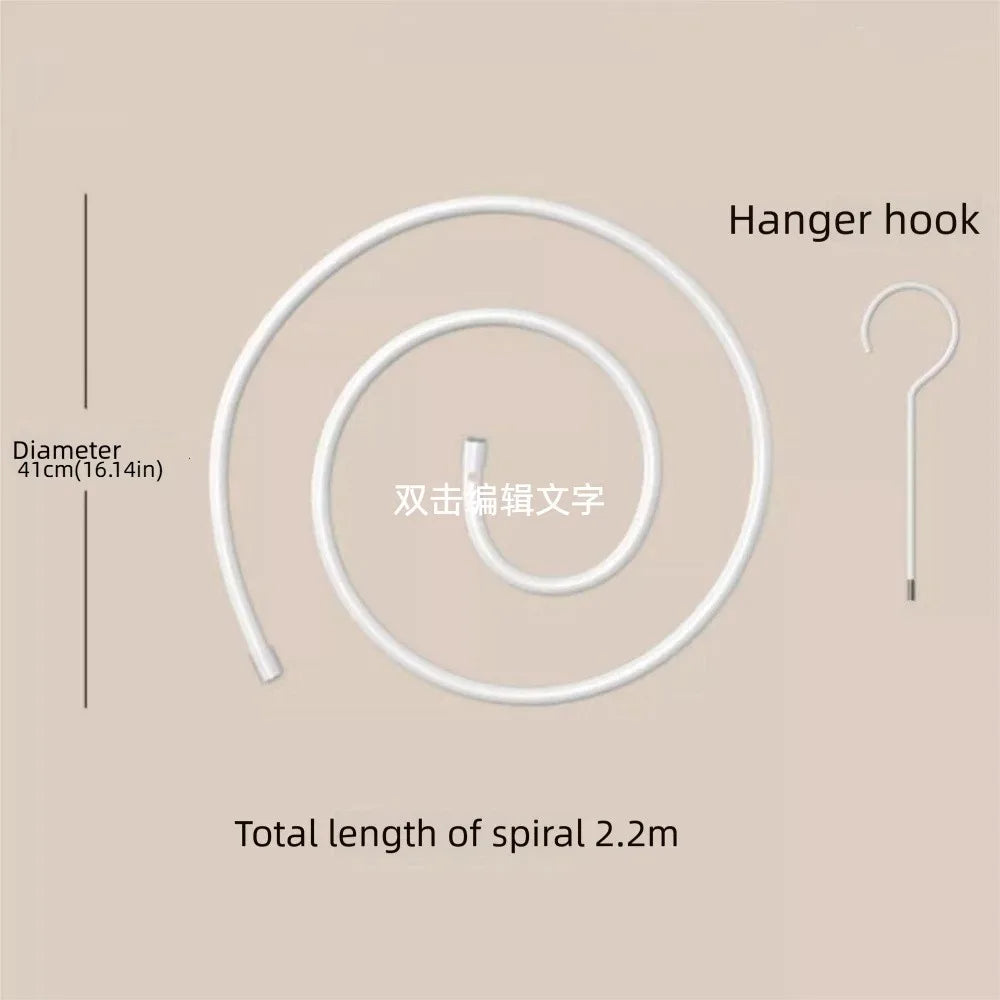 Stainless Steel Quilt Sheet Hanger Rotating Round Spirals Drying Rack Multi-function Save Space Spirals Clothes Pole