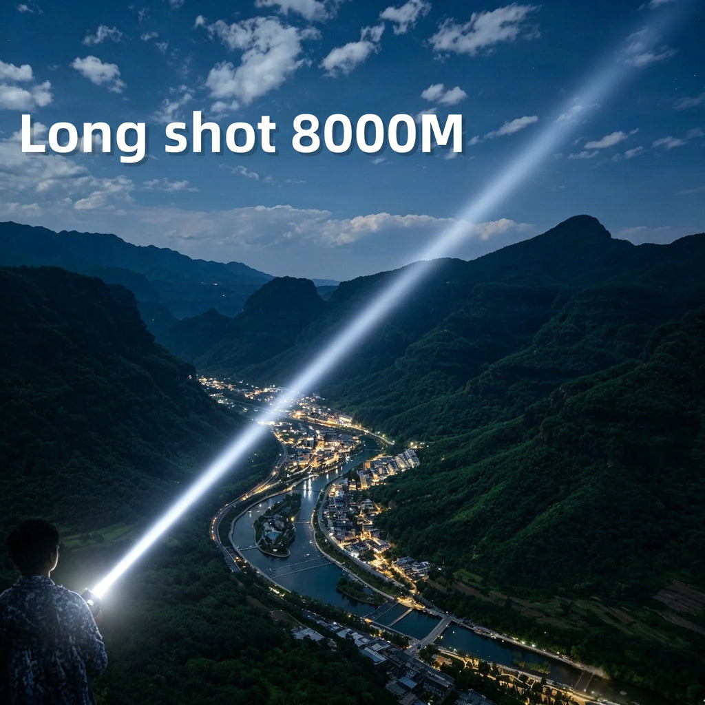 980000000LM Super Bright Spotlight Long Range LED Flashlight Rechargeable Waterproof Portable Torch For Camping Fishing Hunting
