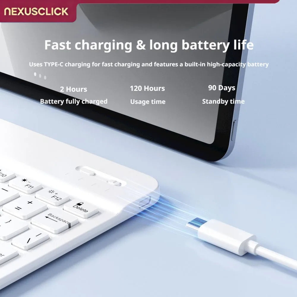NexusClick Bluetooth Keyboard and Mouse For iPad Xiaomi Samsung Huawei Phone,Slim Mini Wireless Keyboard For Android IOS Windows