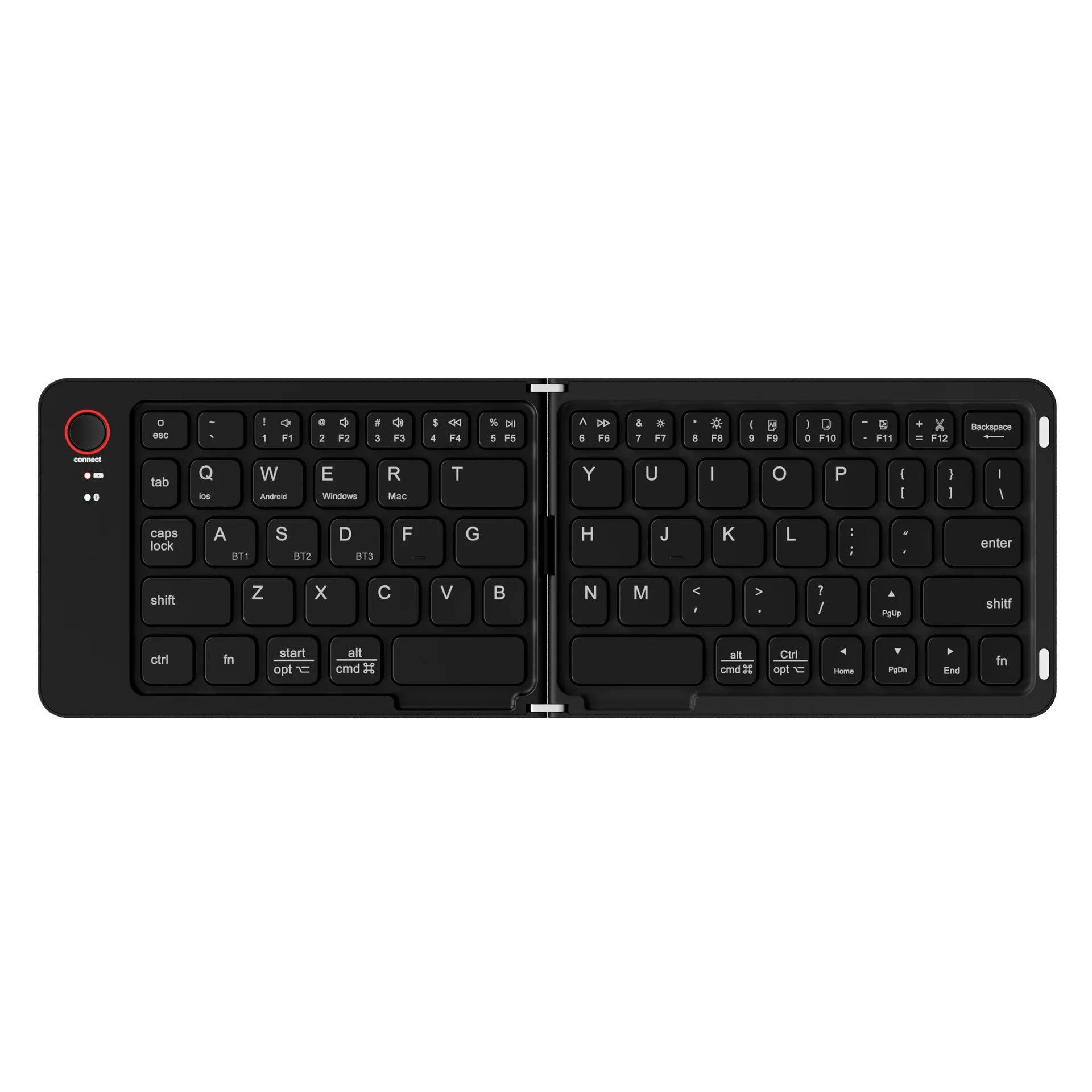 Mini Foldable Wireless Keyboard Slim Portable Bluetooth Keyboard Rechargeable Folding Keyboard For IOS Windows Android