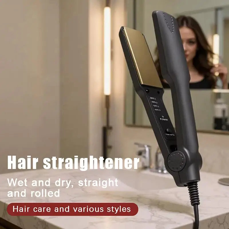 SU Hair Straightening Irons Dual Use Fast Warm-up Thermal Professional Ceramic Heating Plate For Straightening Curling Air Bangs