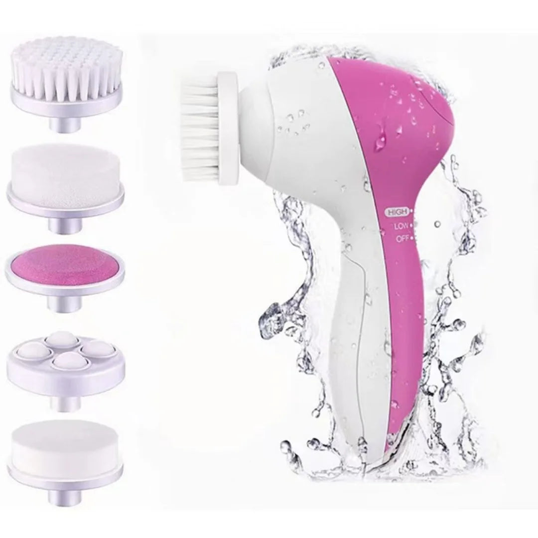 Electric 5 IN 1 Electric Facial Cleaner Brush Wash Machine Spa Skin Care Massage Blackhead Cleaning Facial Cleanser Tools