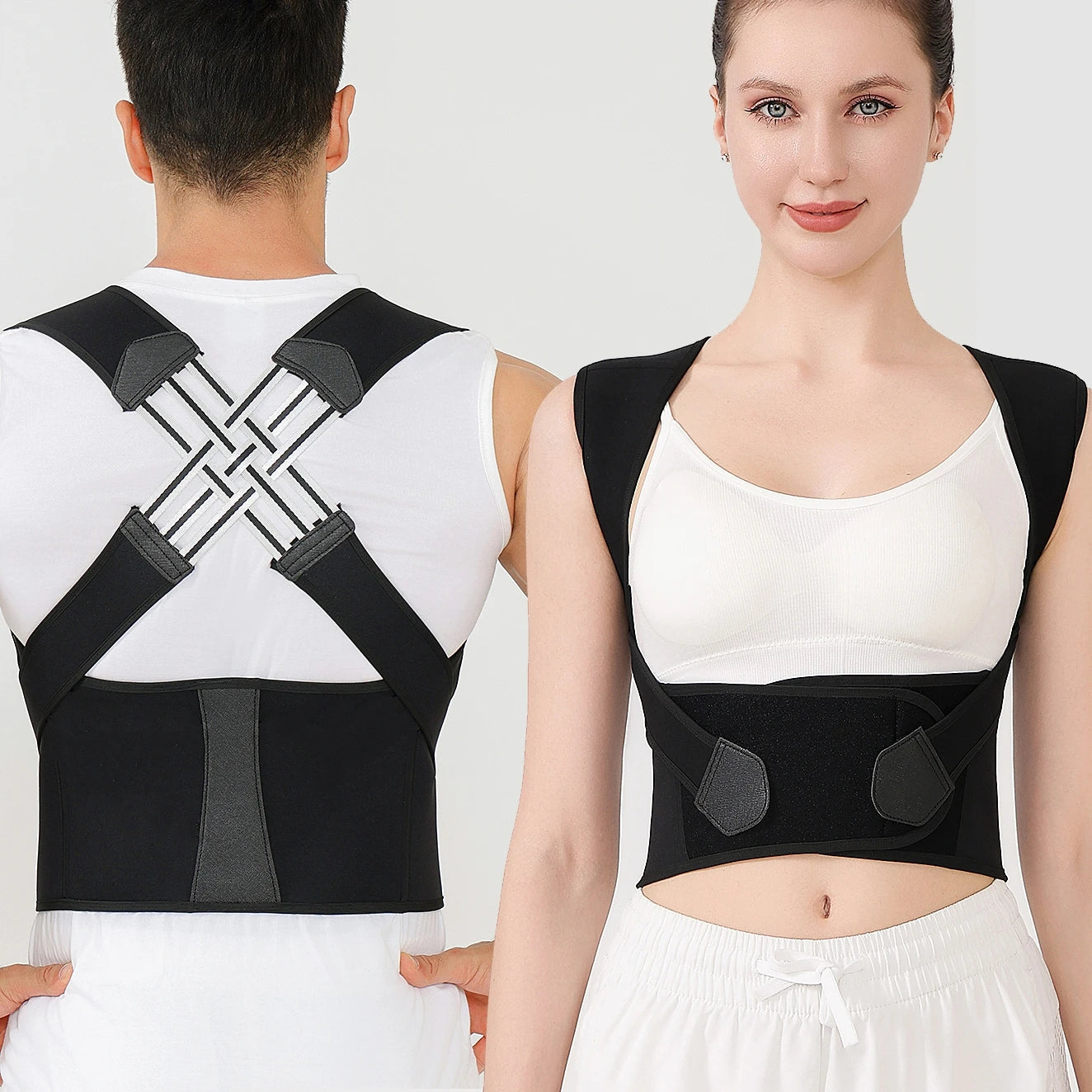 Upgraded Back Brace Posture Supports for Women and Men, Shoulder Straightener Adjustable Full Back Support Upper and Lower Back