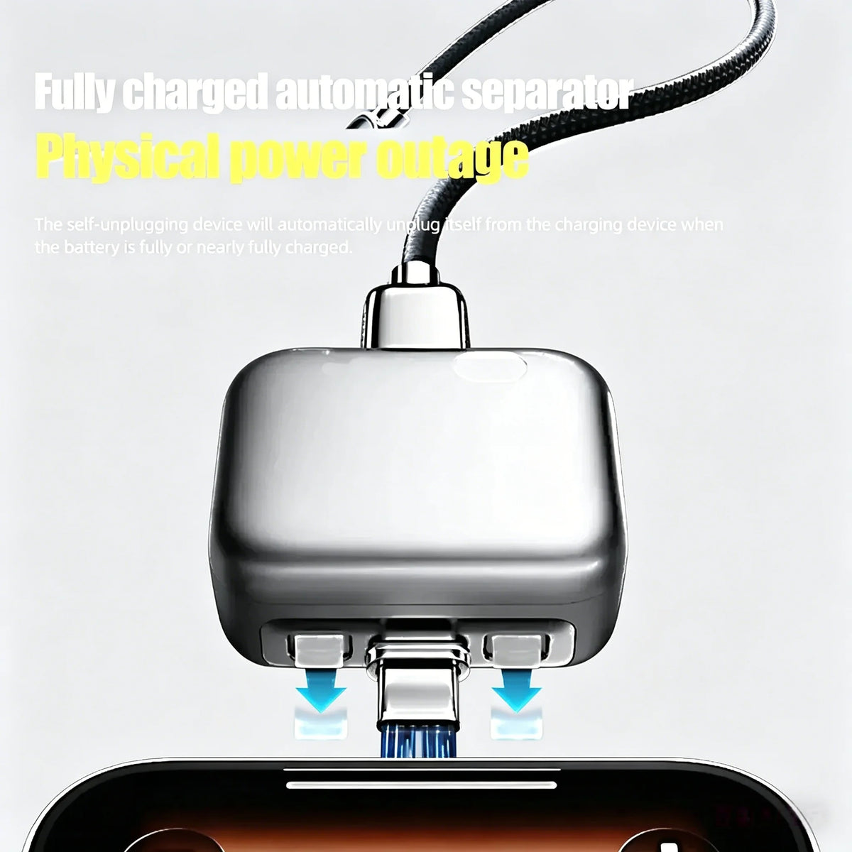 140W Fast Charger Phone Adapter Physical Full Charge Disconnector Automatically Cuts Power Ejects Phone When Fully Charged