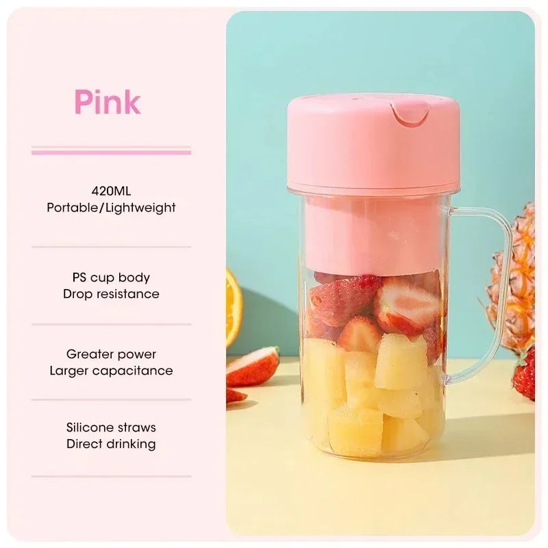 Portable USB Rechargeable Electric Juicer Cup 300ml with Straw for Smoothies and Shakes at Home Outdoor Office