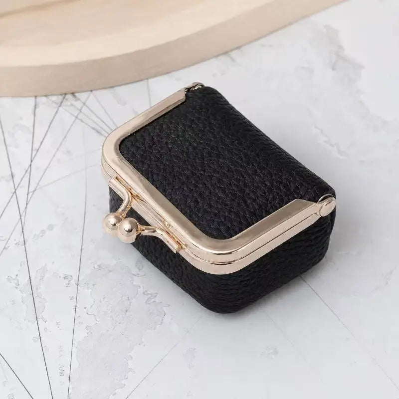 Mini Litchi Grain Coin Purse, Portable Storage Pouch for Earphones & Jewelry, Small Women's Coin Bag