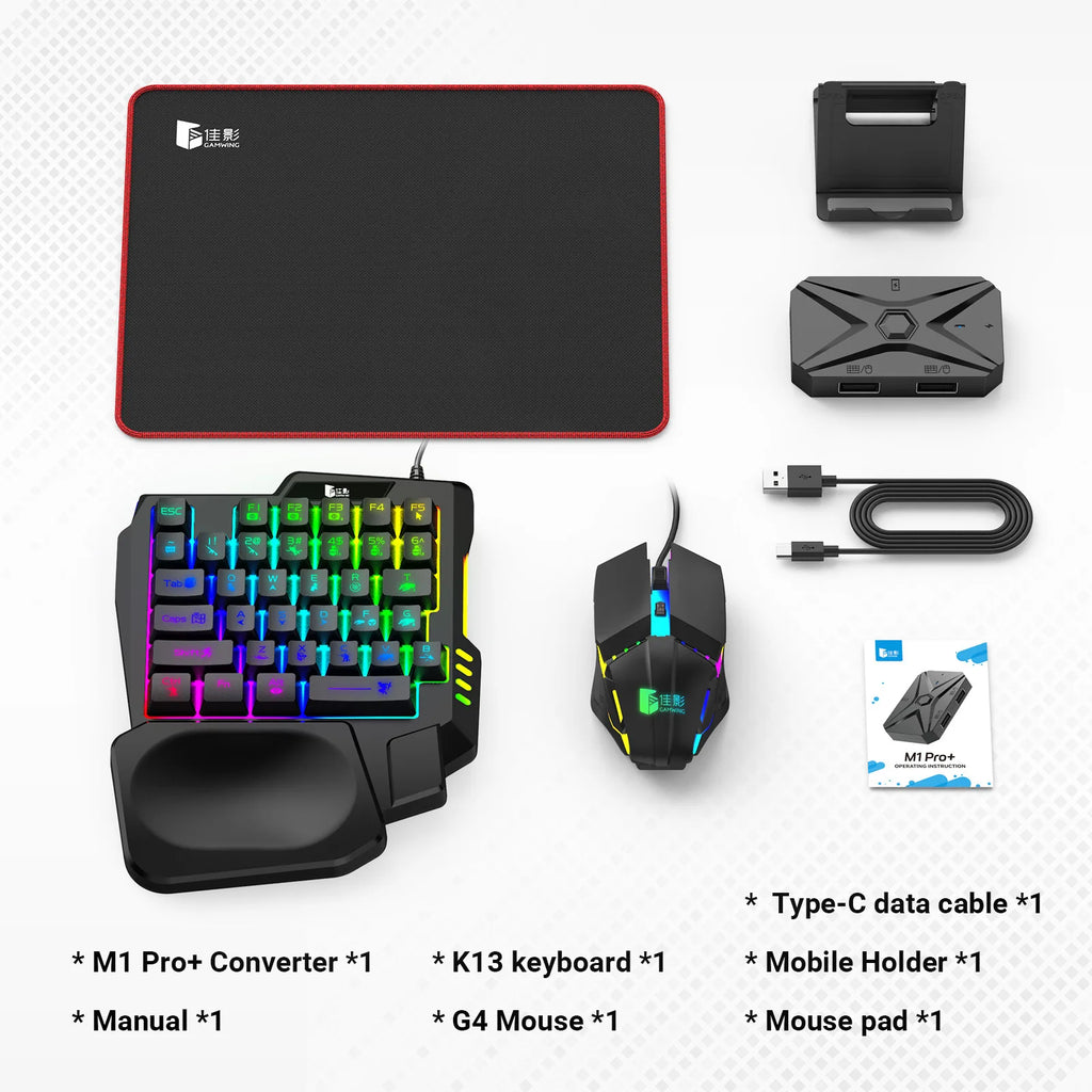 Mobile Games Converter Kit Mobilador Kit Gaming Keyboard Mouse M1 Pro+ 5 In 1 Combo Bluetooth Connection Controller PUBG CF FF