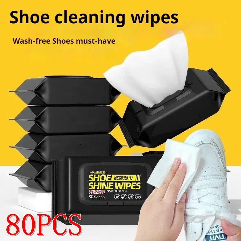 80PCS Sneakers Cleaner Shoes Cleaner Portable Disposable Powerful Cleaning Wipes Shoe Wipes Cloth Work on White Shoes