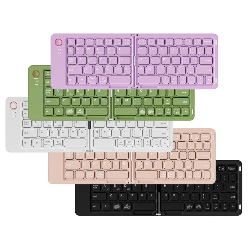 Mini Foldable Wireless Keyboard Slim Portable Bluetooth Keyboard Rechargeable Folding Keyboard For IOS Windows Android