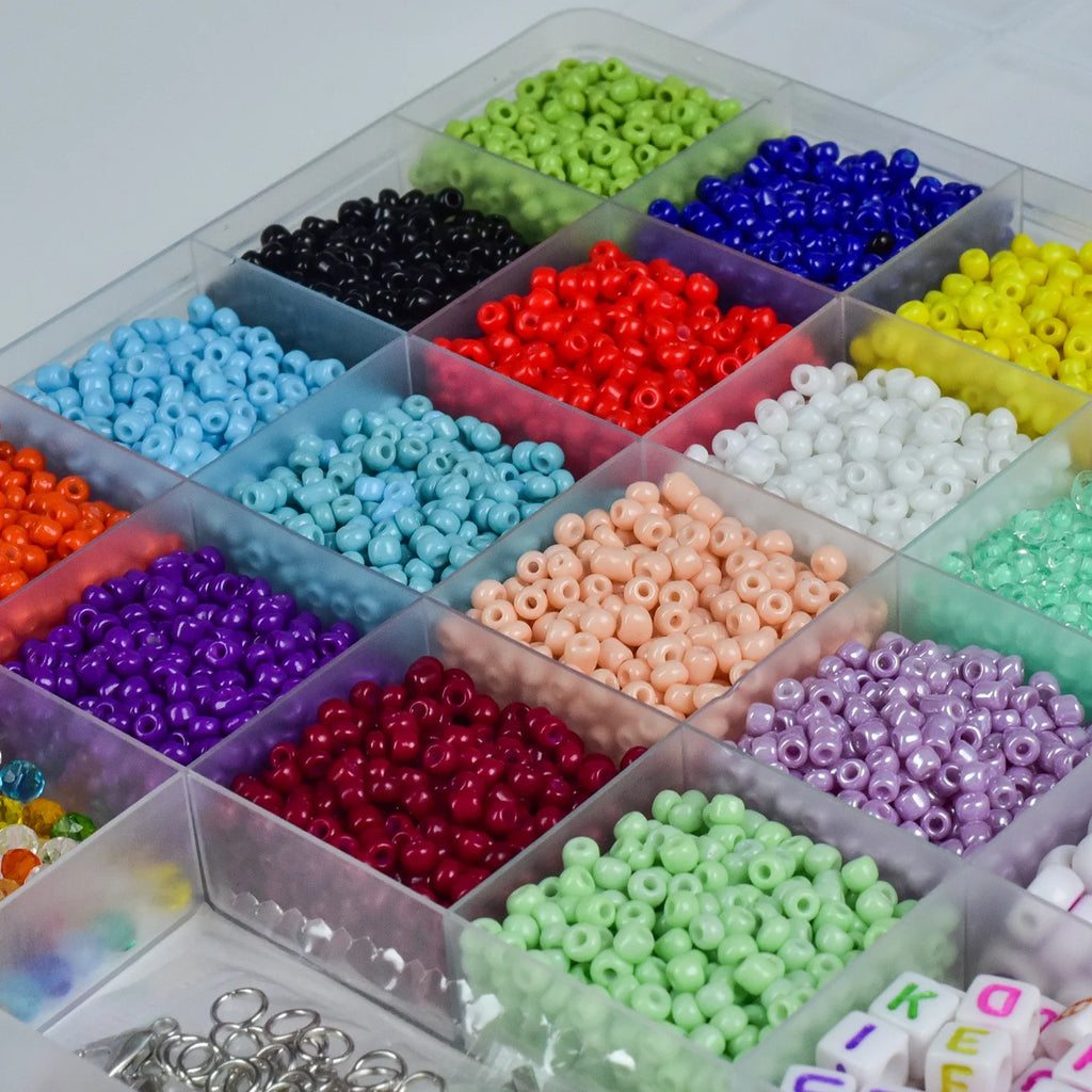 DIY Rice Bead Box Set All-in-One Box Bracelet Loose Beads Letter Bead Jewelry Accessories Scissors, thimble, tweezers