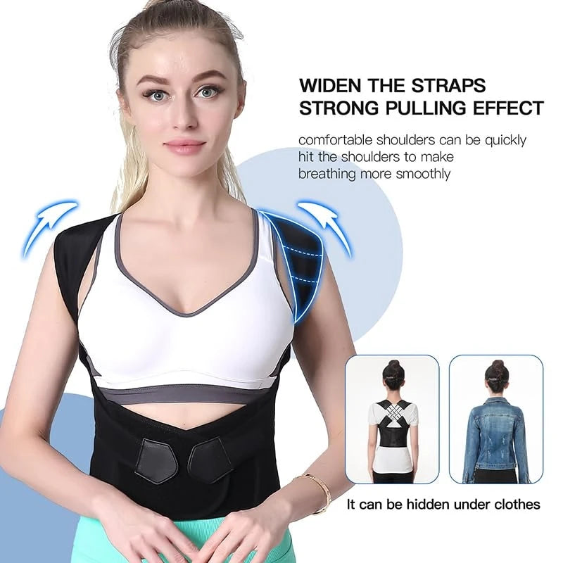 Upgraded Back Brace Posture Supports for Women and Men, Shoulder Straightener Adjustable Full Back Support Upper and Lower Back
