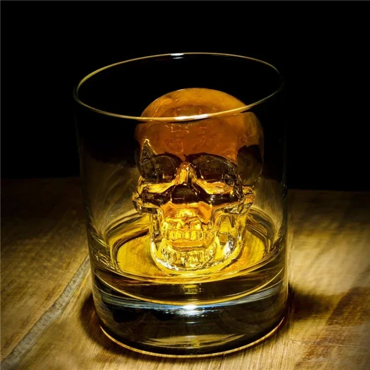 3D 4 Cavity Ice Cube Tray ice mold for Ice Cream & Party  Skull Ice Cube Tray, ice tray, Silicone ice Maker Molds with Funnel,
