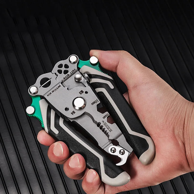 Multifunctional Foldable Wire Stripper Crimper Cutter Electrical Pliers for Splicing Screws Motorcycle Circuit Repair Tool Kit