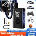 Portable USB charging model wireless inflation pump, car tire inflation pump, digital display cordless inflation pump, emergency power supply, electric air pump, inflation pump, suitable for SUV/car/bicycle/motorcycle and sports equipment/ball games. Quic