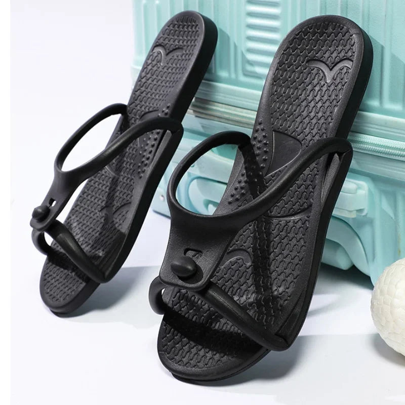 Summer Women Folding Slippers Adults Portable Trip Travel Sandals Couples Indoor Soft Slides Men Beach Non-slip EVA Shoes size47