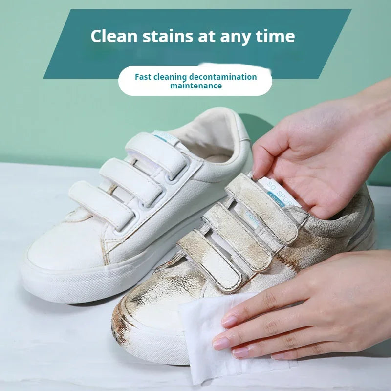 80PCS Sneakers Cleaner Shoes Cleaner Portable Disposable Powerful Cleaning Wipes Shoe Wipes Cloth Work on White Shoes