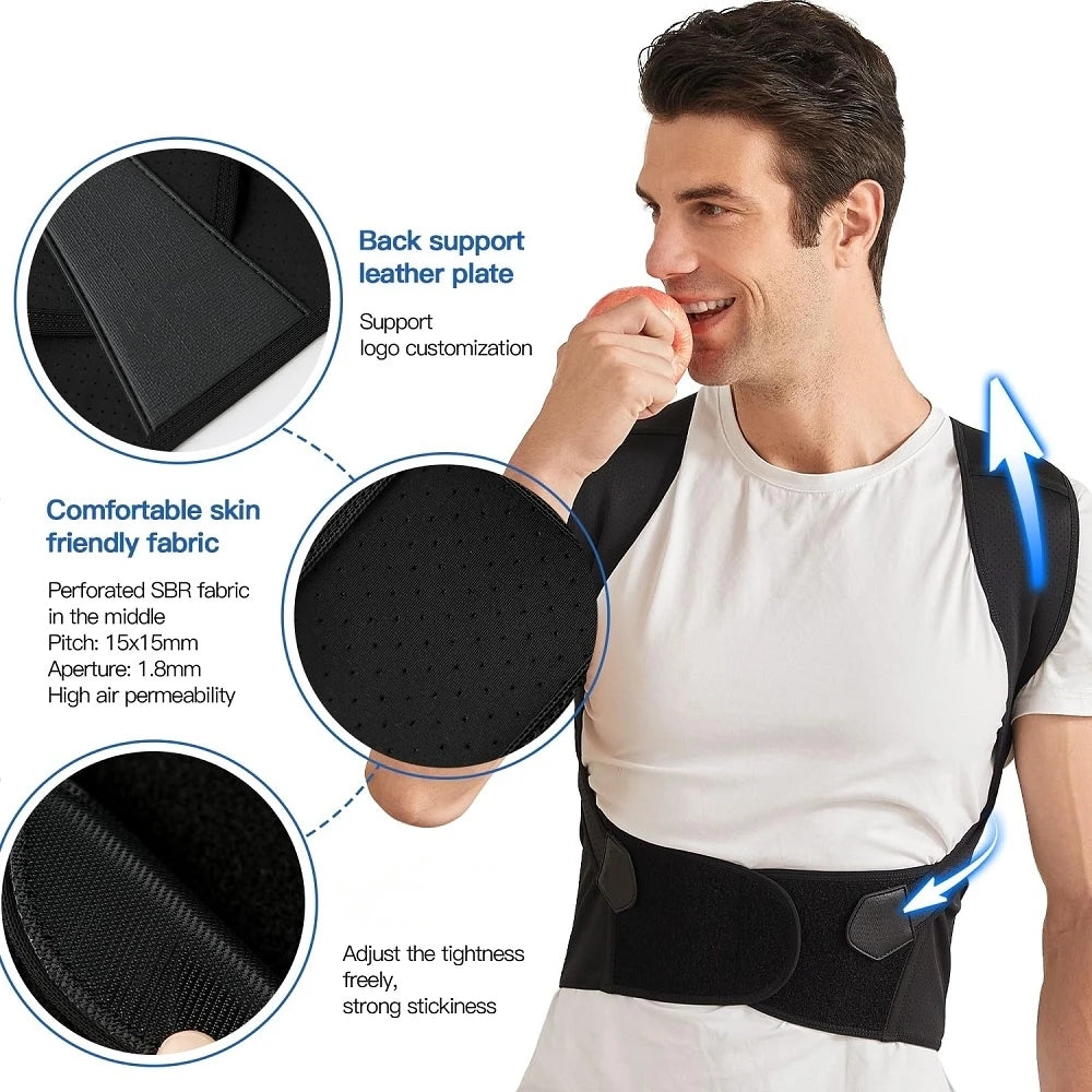 Upgraded Back Brace Posture Supports for Women and Men, Shoulder Straightener Adjustable Full Back Support Upper and Lower Back