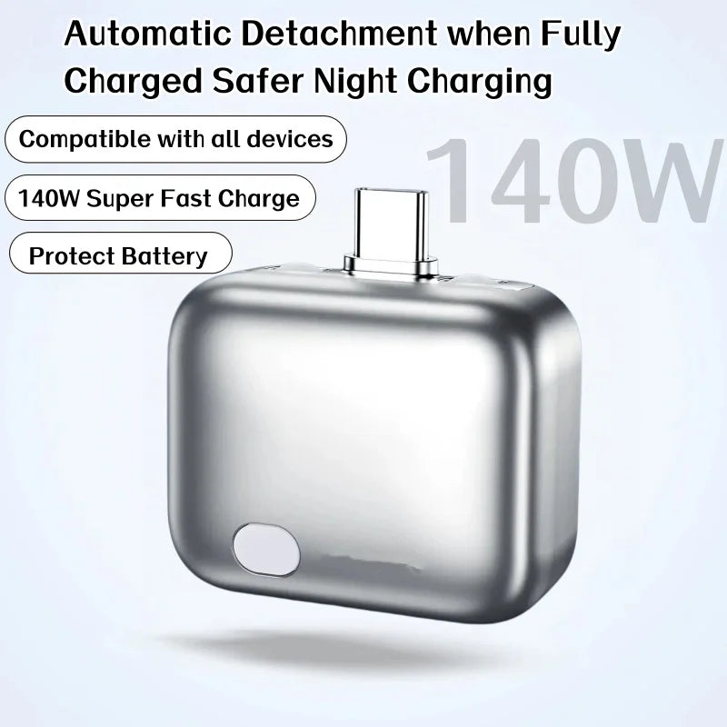 140W Fast Charger Phone Adapter Physical Full Charge Disconnector Automatically Cuts Power Ejects Phone When Fully Charged