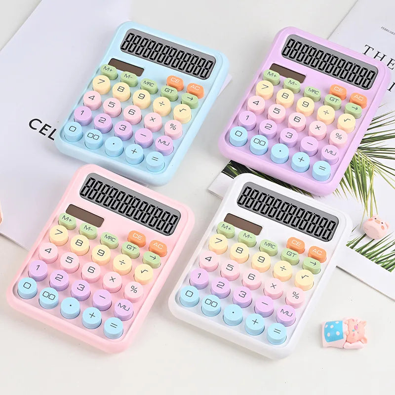 Button Calculator High Value and Multi Color Options 12 Digit Large Screen Financial Accounting Professional Office Commerc