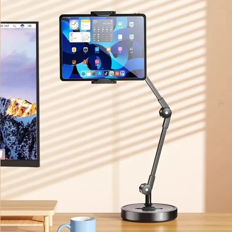 Adjustable Carbon Steel Phone Holder 360° Rotatable Overhead Shooting Bracket for Desktop Live, Food Recording & Unpacking Vlog