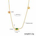 Creative Irregular Colored Glass stone Necklace Thin Clavicle Chain Titanium Steel Woman Popular Jewelry  Gift