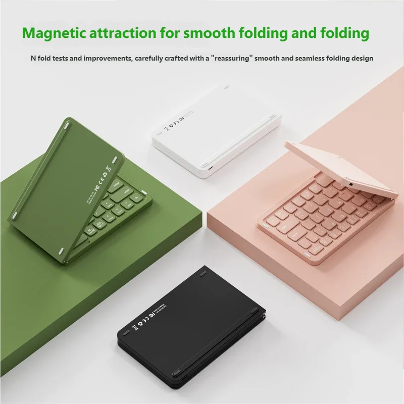 Mini Foldable Wireless Keyboard Slim Portable Bluetooth Keyboard Rechargeable Folding Keyboard For IOS Windows Android