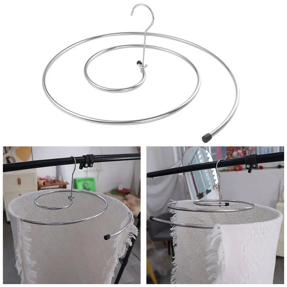 Stainless Steel Quilt Sheet Hanger Rotating Round Spirals Drying Rack Multi-function Save Space Spirals Clothes Pole
